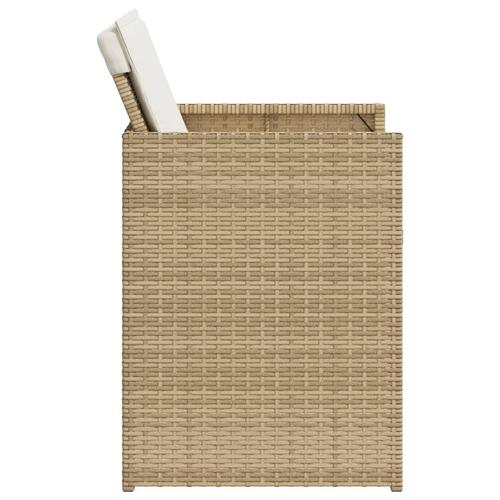 Havestole 4 stk. med hynder polyrattan beige