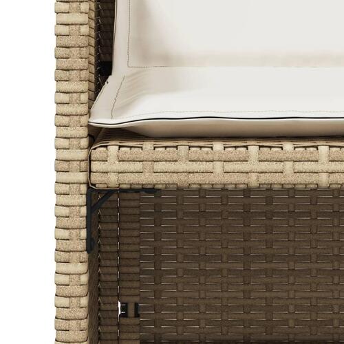 Havestole 4 stk. med hynder polyrattan beige
