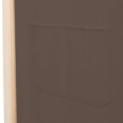6-panels rumdeler 240 x 170 x 4 cm stof brun