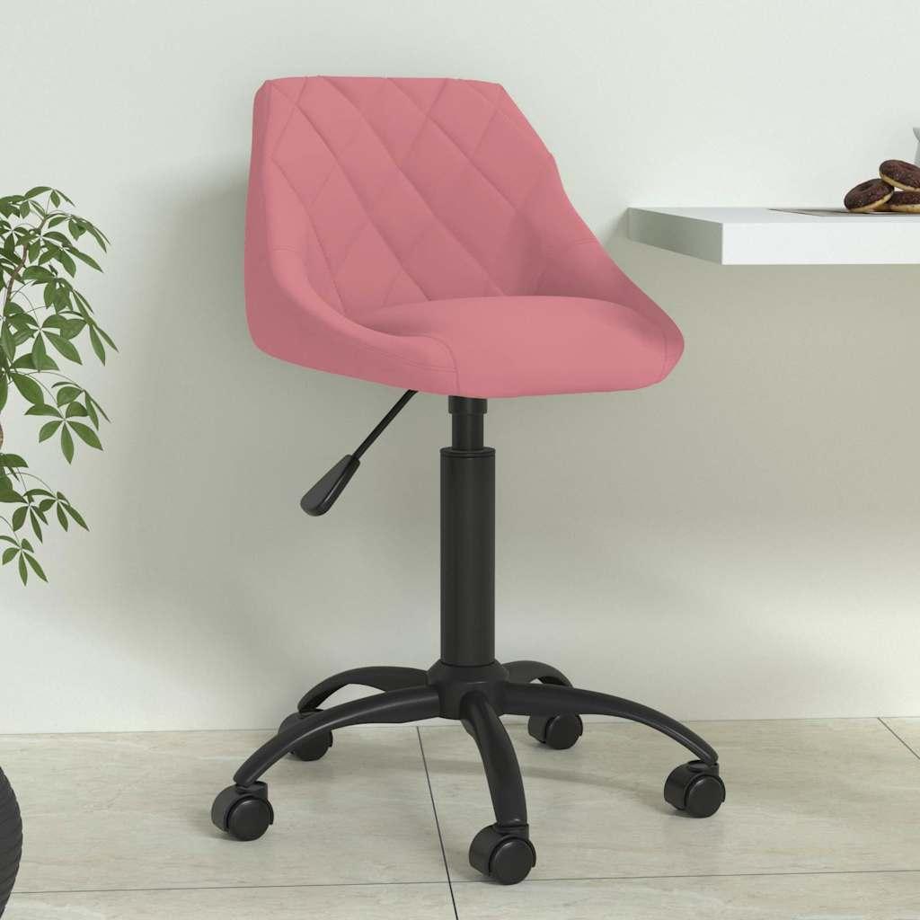 Spisebordsstol velour lyserød