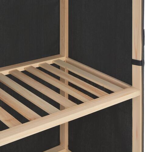 Klædeskab i 3 niveauer 79 x 40 x 170 cm stof grå