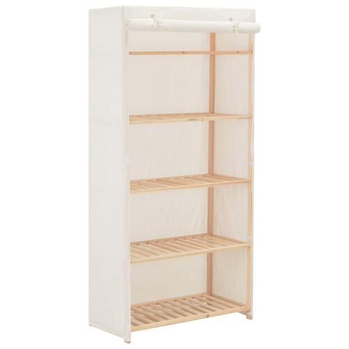 Klædeskab 79x40x170 cm stof hvid