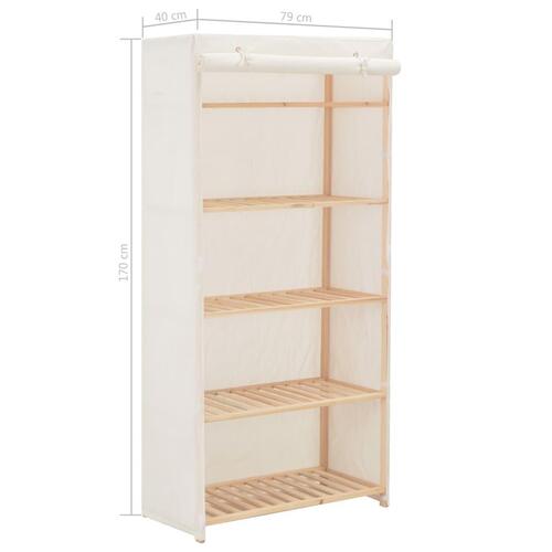 Klædeskab 79x40x170 cm stof hvid