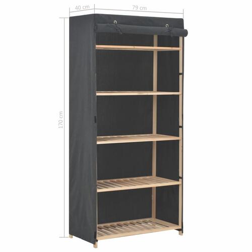 Klædeskab 79 x 40 x 170 cm stof grå