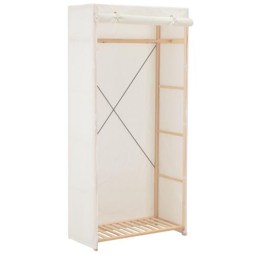 Klædeskab 79 x 40 x 170 cm stof hvid