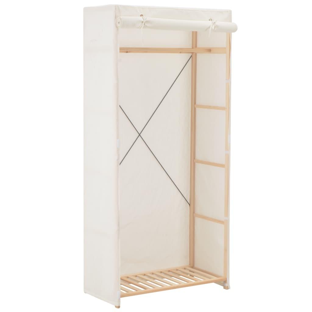 Klædeskab 79 x 40 x 170 cm stof hvid