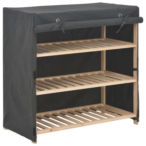 Skoskab med overtræk 79 x 40 x 80 cm stof grå