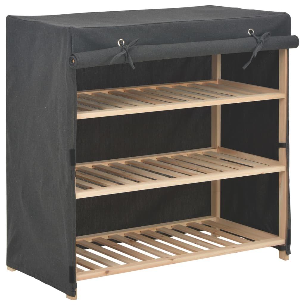 Skoskab med overtræk 79 x 40 x 80 cm stof grå