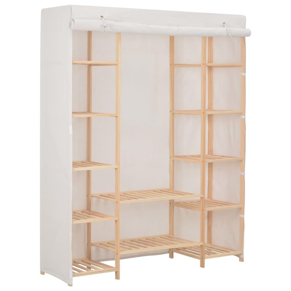 Klædeskab 135 x 40 x 170 cm stof hvid