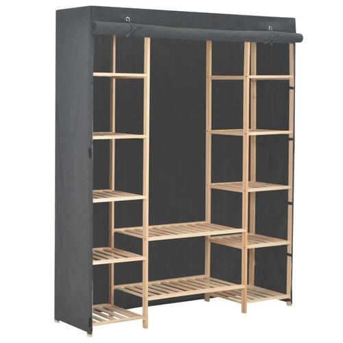 Klædeskab 135 x 40 x 170 cm stof grå