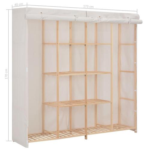 Klædeskab 173 x 40 x 170 cm stof hvid