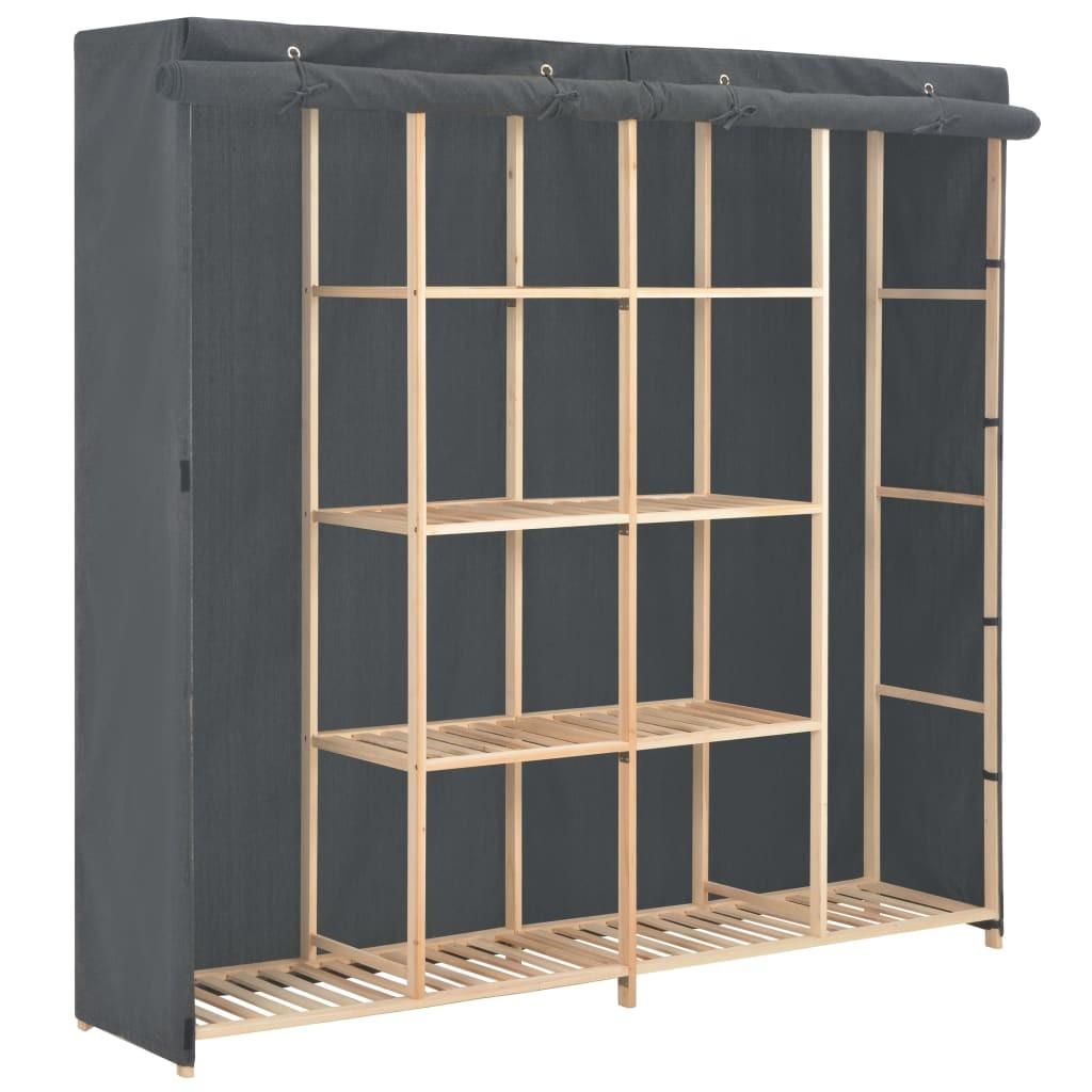 Klædeskab 173 x 40 x 170 cm stof grå
