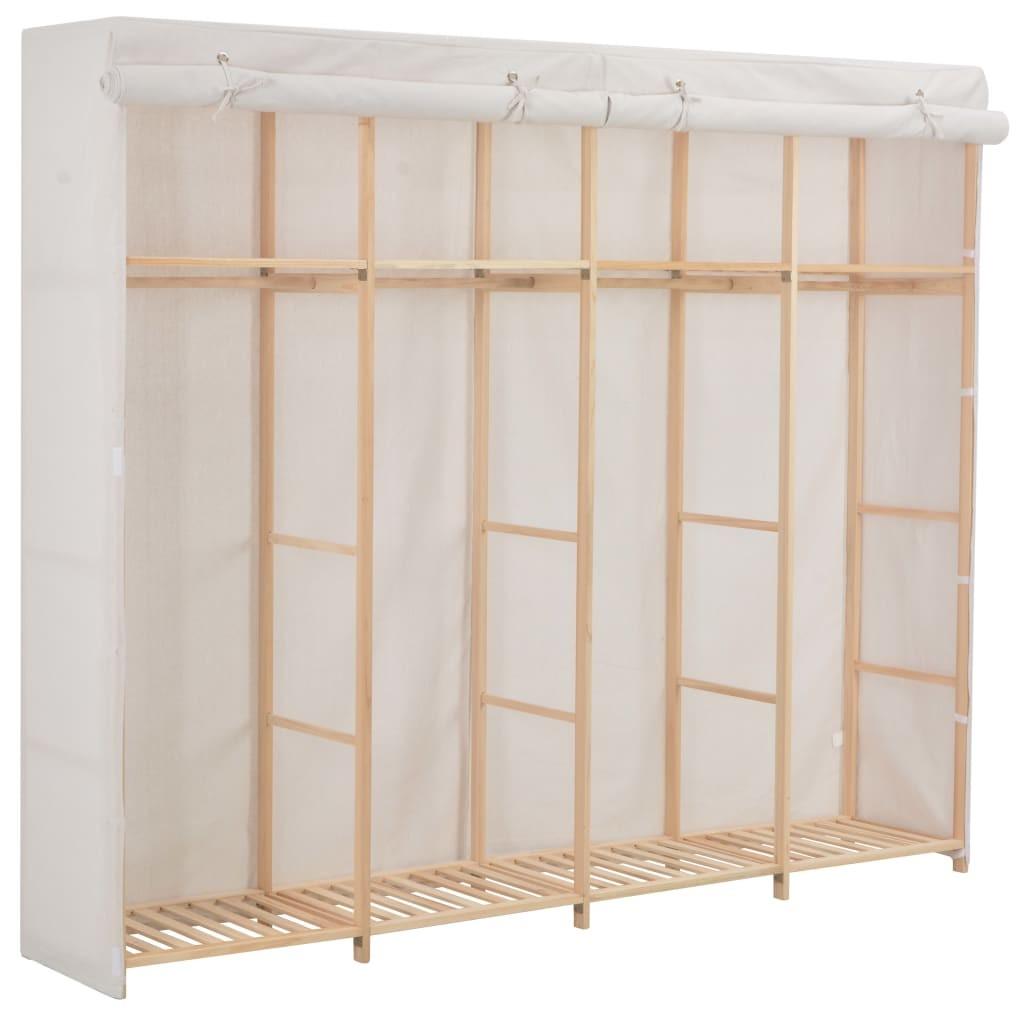 Klædeskab 200 x 40 x 170 cm stof hvid