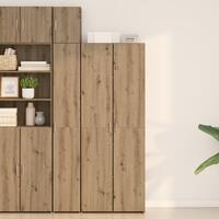 Højkommode Egetræ 70x42,5x185 cm Konstrueret Træ