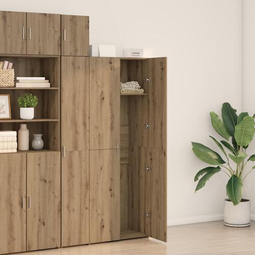 Højkommode Egetræ 70x42,5x185 cm Konstrueret Træ