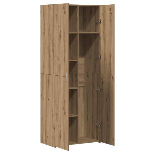 Højkommode Egetræ 70x42,5x185 cm Konstrueret Træ
