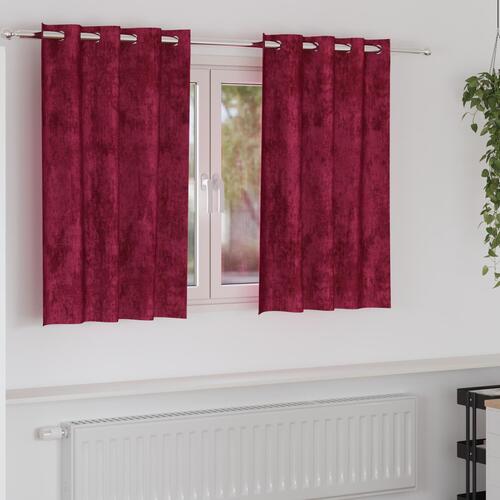 Velour Gardiner Vinfaret Polyester 140 x 140 cm Gardin
