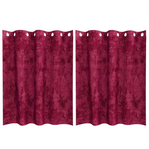 Velour Gardiner Vinfaret Polyester 140 x 140 cm Gardin