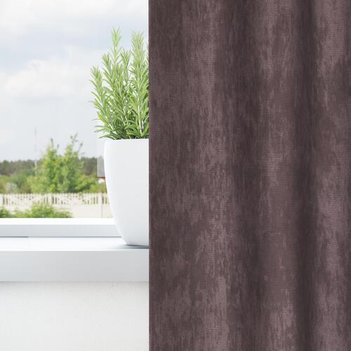 Velourgardiner 2 stk med Øjet Brun 260x140 cm