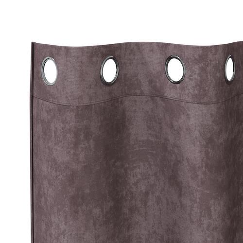 Velourgardiner 2 stk med Øjet Brun 260x140 cm