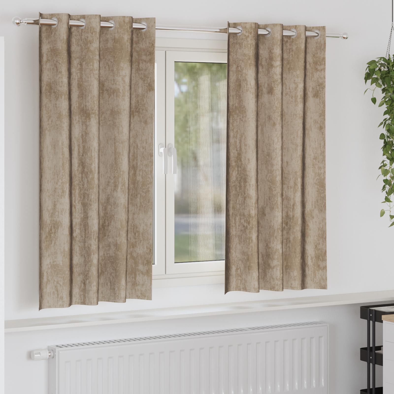 Velour gardiner - 2 stk, champagnefarvet, 175 × 140 cm