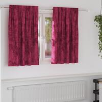 Velvet Gardiner 2 stk med Øjer Bordeaux 140x140 cm