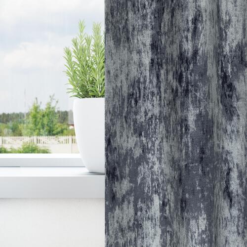 Velvet Gardiner 2 stk med Øskner Sølv Grå 245x140 cm