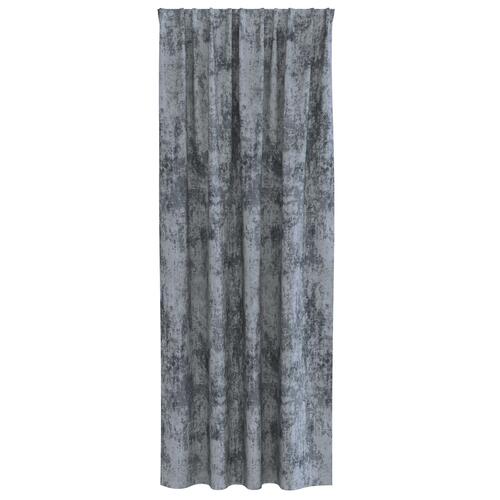 Velvet Gardiner 2 stk med Øskner Sølv Grå 245x140 cm