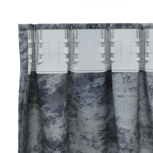 Velvet Gardiner 2 stk med Øskner Sølv Grå 245x140 cm