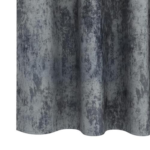 Velvet Gardiner 2 stk med Øskner Sølv Grå 245x140 cm