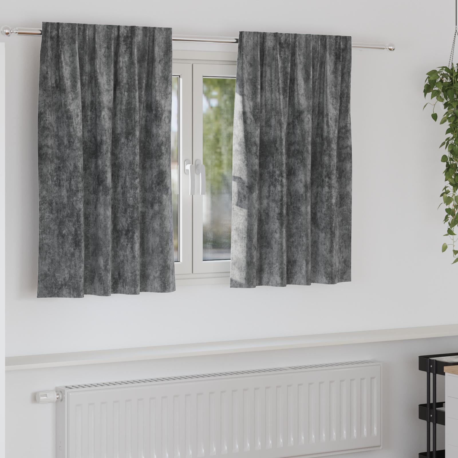 Gardin med gardiner 2 stk Grå 140 x 140 cm Fløjl billede