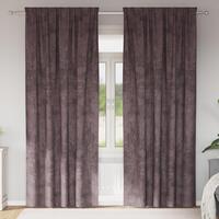 Velourgardiner 2 stk med øjer Brun 245x140 cm