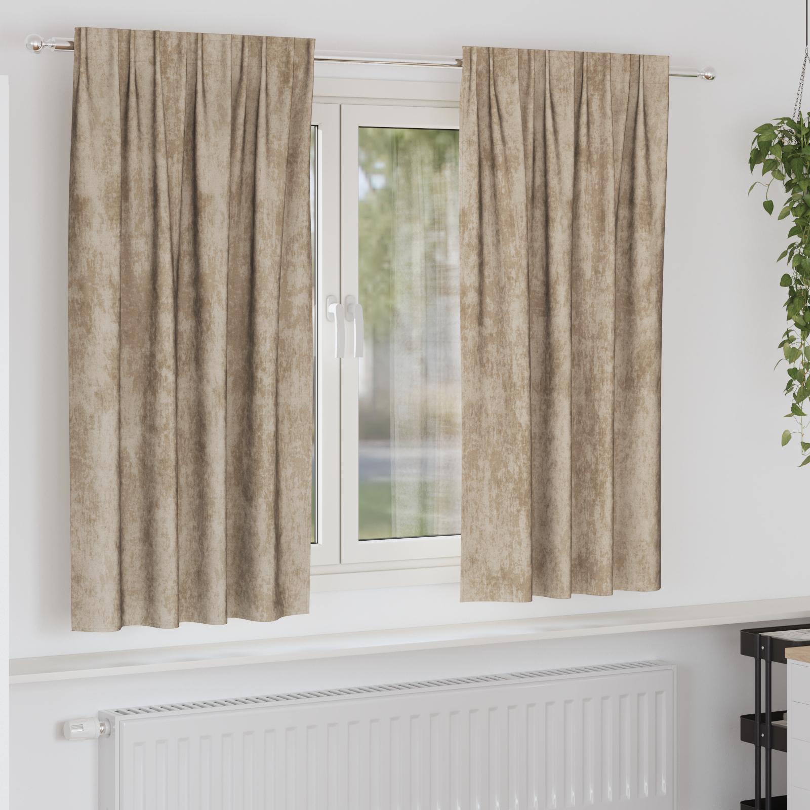 Velour gardiner - 2 stk., champagnefarvet, 175 × 140 cm, fløjl
