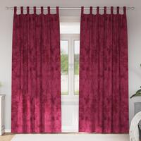 Velour Gardiner 2 stk med Øjer Bordeaux 260x140 cm