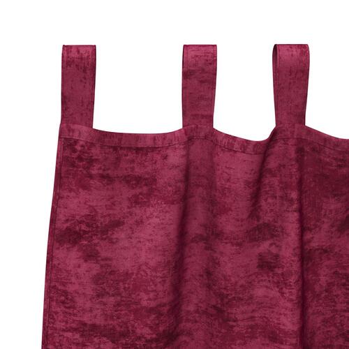 Velour Gardiner 2 stk med Øjer Bordeaux 260x140 cm