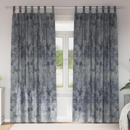 Velour Gardiner 2 stk med Øskner Sølvgrå 225x140 cm