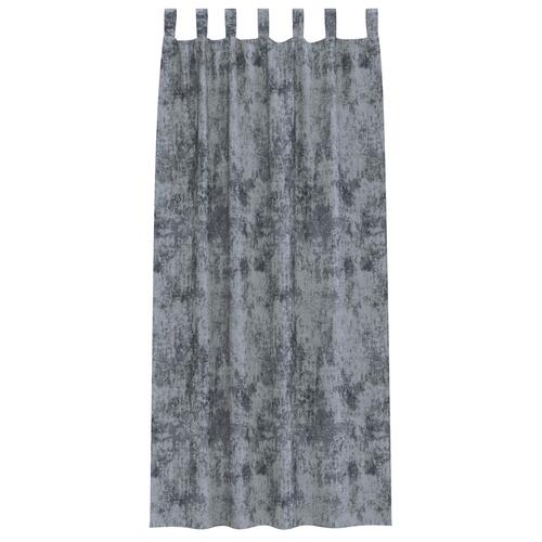 Velour Gardiner 2 stk med Øskner Sølvgrå 225x140 cm