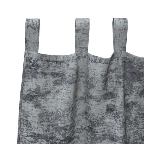 Velour Gardiner 2 stk med Øskner Sølvgrå 225x140 cm
