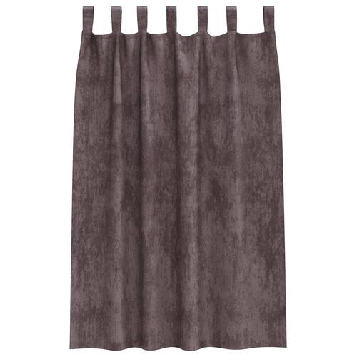 Velour Gardiner 2 stk. med Øjer Brun 175x140 cm