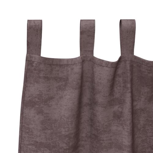 Velour Gardiner 2 stk. med Øjer Brun 175x140 cm