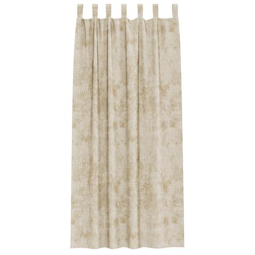 Velour Gardiner 2 stk med Øskner Creme 225x140 cm