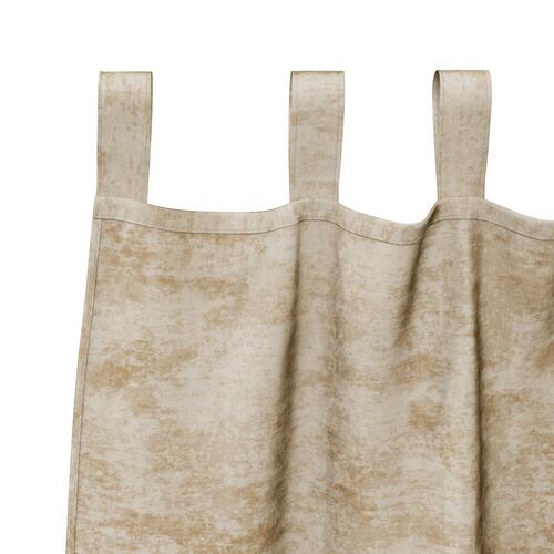 Velour Gardiner 2 stk med Øskner Creme 225x140 cm