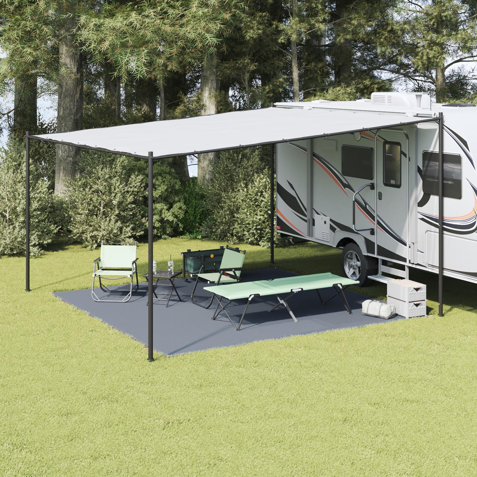 Telttilbehør Blå-grå Polyester 400 x 400 cm Vandafvisende