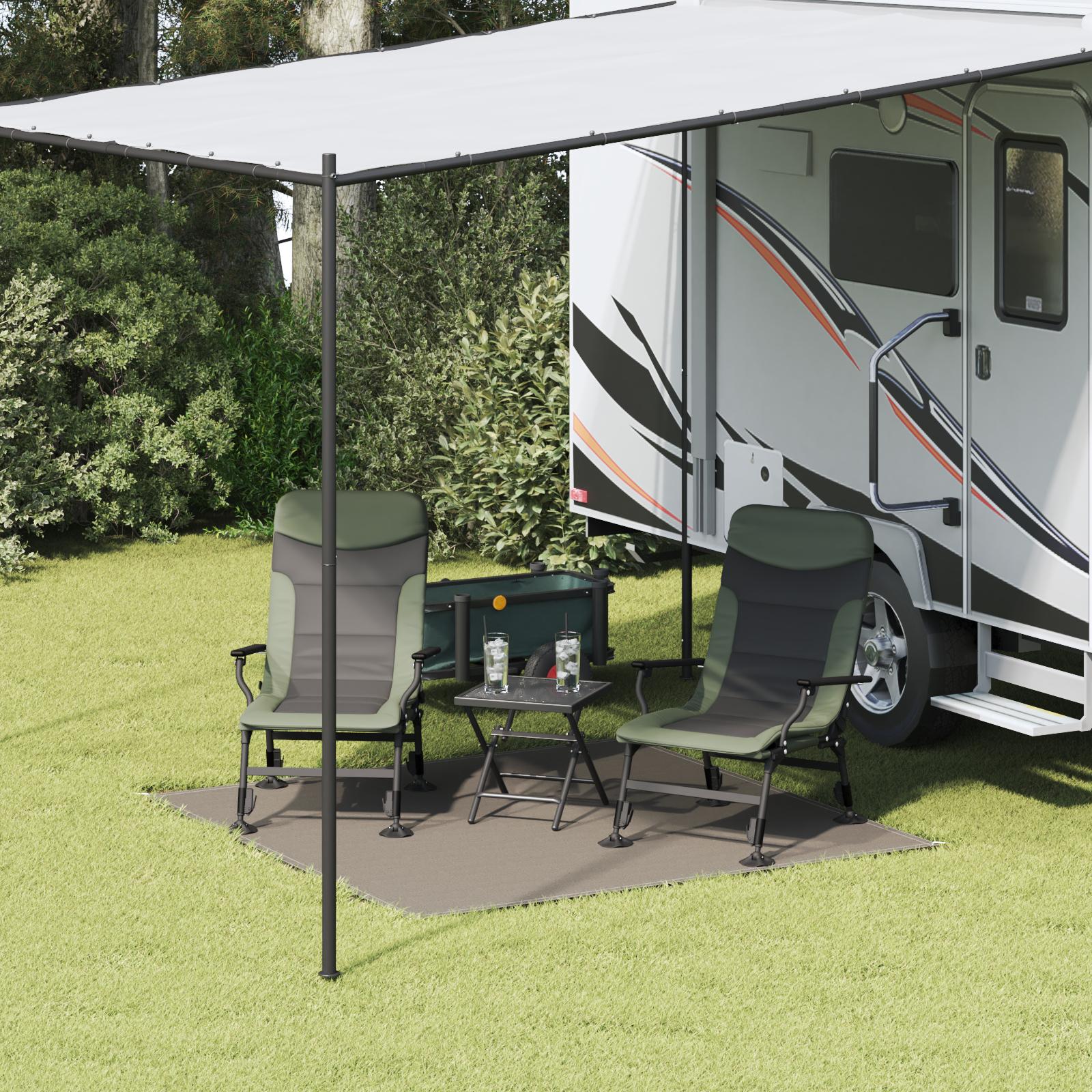 Telttilbehør Lysegrå Polyester 200 x 200 cm Sammenfoldelig