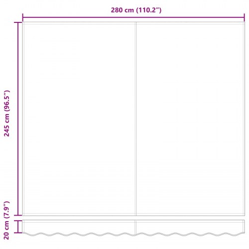 Markise erstatningsstof til 3x2.5 m ramme sort