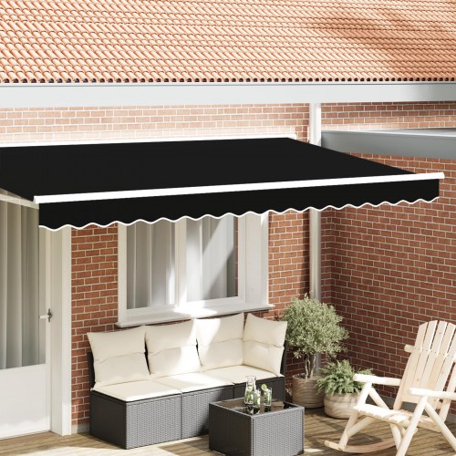 Markise Valance til 4 m Ramme Sort 3.8x0.2 m