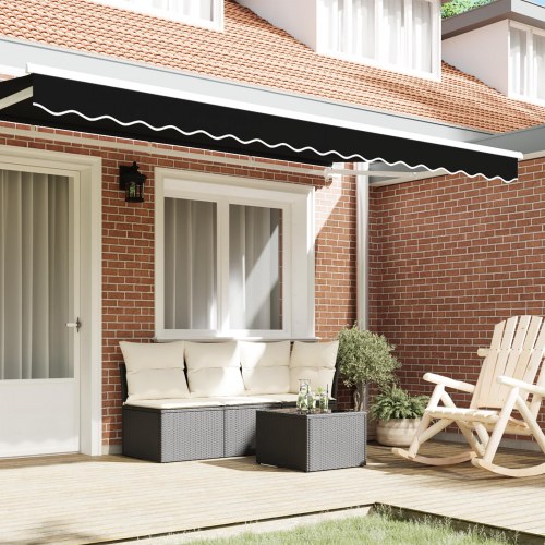 Markise Valance til 4 m Ramme Sort 3.8x0.2 m