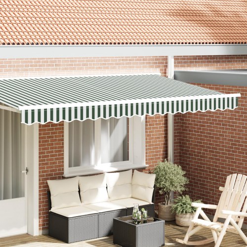 Baldakin Valance til 4 m ramme Grøn og Hvid 3.8x0.2 m