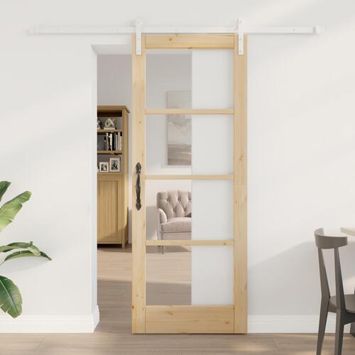 Skydedør med beslag sæt 'ORKDAL'Solid træ & glas