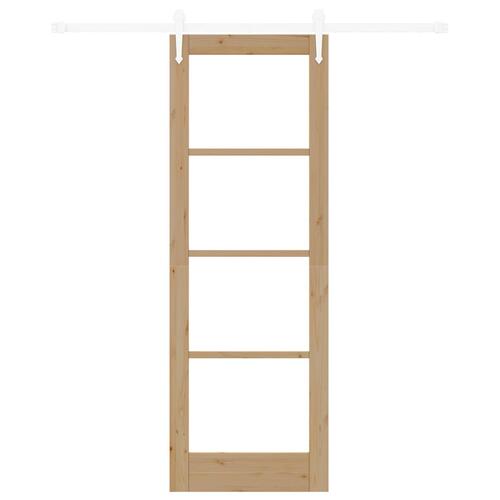 Skydedør med hardware sæt 73,5x211 cm Massivt fyrretræ